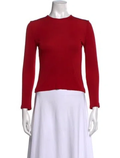 Pre-owned Giorgio Beverly Hills Crew Neck Long Sleeve T-shirt In Red