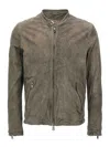 Giorgio Brato Vegetable-tanned Suede Biker Jacket With Zip Pockets In Grey
