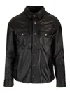 Giorgio Brato Long-sleeved Lapel Leather Jacket In Black