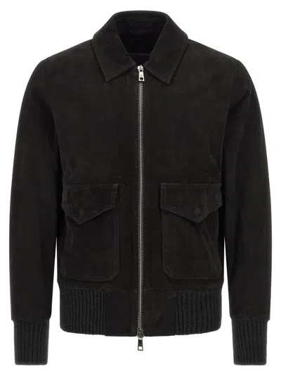 Giorgio Brato Black Solid Shirt Collar Jacket