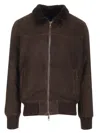 Giorgio Brato Bomber Jacket In Shearling In Brown
