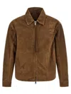 Giorgio Brato Suede Jacket Buttoned Cuffs Elasticated Hem Collar In Brown
