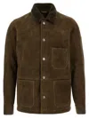Giorgio Brato Shearling-collar Suede Jacket In Black
