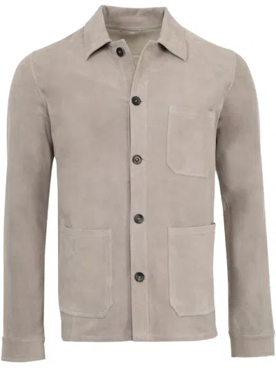Giorgio Brato Button-down Shirt Jacket In Tortora