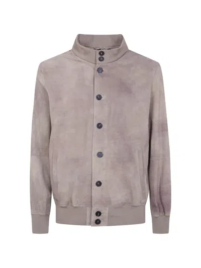 Giorgio Brato Buttoned Bomber Jacket In Gray