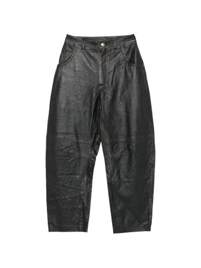 Giorgio Brato Buttoned Leather Trousers In Black