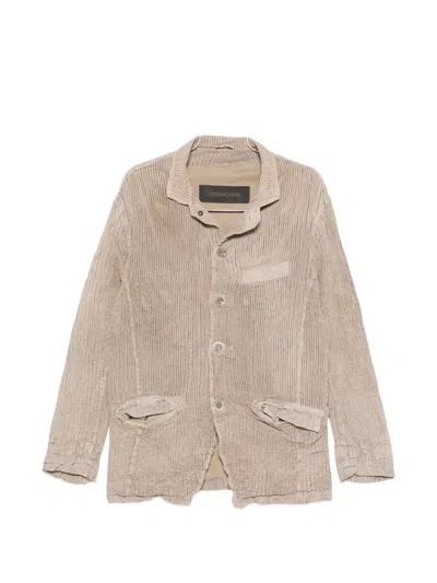 Giorgio Brato Buttoned Pocketed Leather Jacket In Neutral