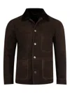 Giorgio Brato Buttoned Suede-leather Jacket In Brown