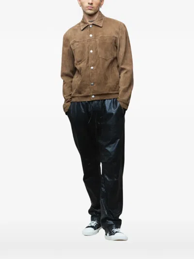 Giorgio Brato Button-up Suede Jacket In Brown