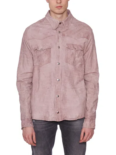 Giorgio Brato Camicia Texas In Pelle In Pink