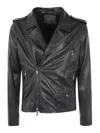 Giorgio Brato Eco Sheepskin Biker Jacket In Black
