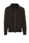 Giorgio Brato Bomber Jacket In Shearling In Brown