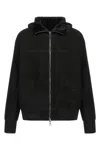 Giorgio Brato Mutton Velour Oversized Hooded Sweatshirt Clothing In Black