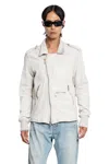 Giorgio Brato Crinkled Faux Leather Biker Jacket In White