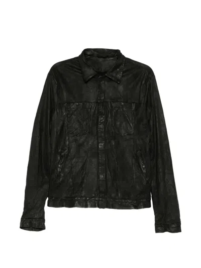 Giorgio Brato Crinkled Leather Jacket In Black