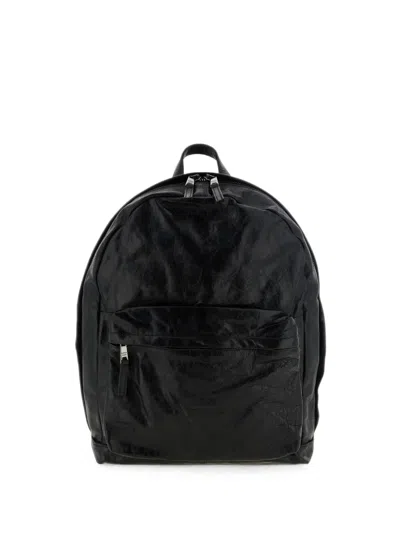 Giorgio Brato Crumpled Leather Backpack In Black