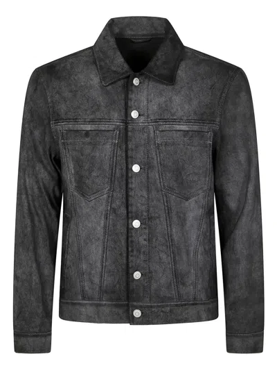 Giorgio Brato Denim Jacket Mix Eco Lamb Leather By
