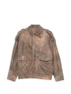 DISTRESSED-EFFECT EPAULETTE JACKET