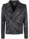 Giorgio Brato Eco Sheepskin Biker Jacket In Black