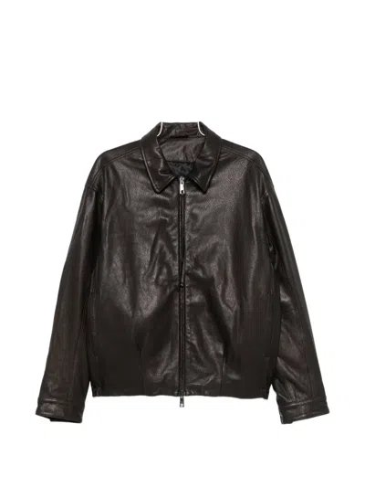 Giorgio Brato Grained-leather Jacket In Black
