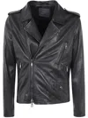 Giorgio Brato Eco Sheepskin Biker Jacket In Black  