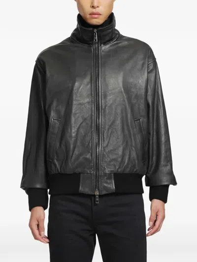 Giorgio Brato High-neck Leather Jacket In Black