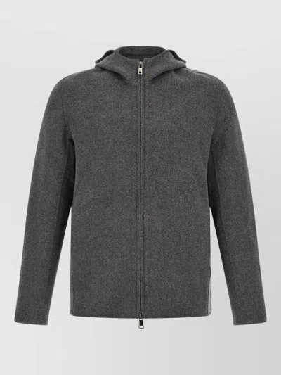 Giorgio Brato Hooded Coat Featuring Functional Side Pockets In Gray
