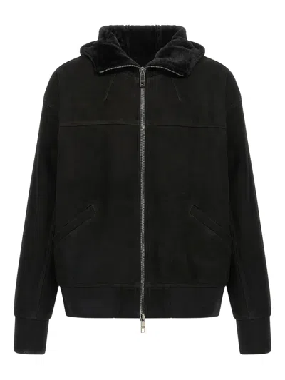 GIORGIO BRATO HOODED LEATHER JACKET