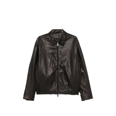 Giorgio Brato Long-sleeve Zip-up Leather Jacket In Black