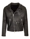 Giorgio Brato Lamb Leather Biker Jacket In Black