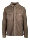 Giorgio Brato Long-sleeve Suede Overshirt In Brown