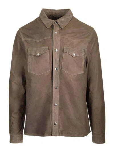 GIORGIO BRATO CHAQUETA DE CUERO - MARRÓN
