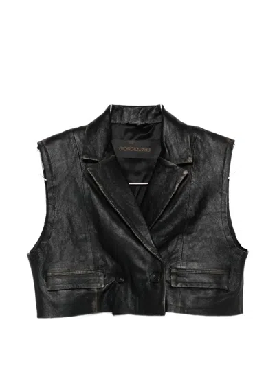 Giorgio Brato Lapel Pocket Gilet In Black