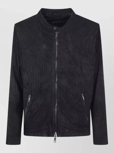 Giorgio Brato Leather Biker Jacket In Black