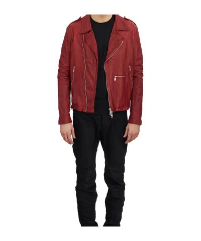 Giorgio Brato Leather Biker Jacket In Black