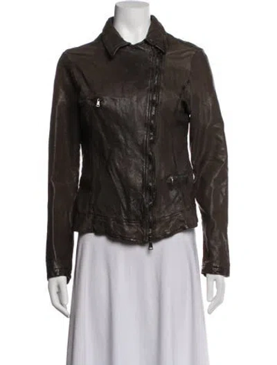 Pre-owned Giorgio Brato Leather Biker Jacket In Brown