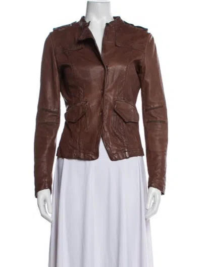 Pre-owned Giorgio Brato Leather Biker Jacket In Brown