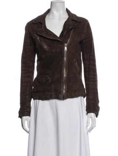 Pre-owned Giorgio Brato Leather Biker Jacket In Brown
