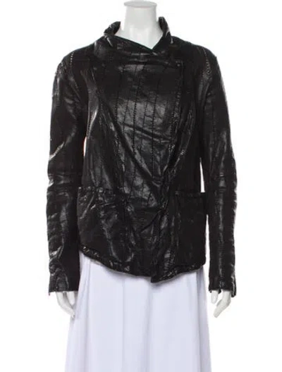 Pre-owned Giorgio Brato Leather Biker Jacket In Gray