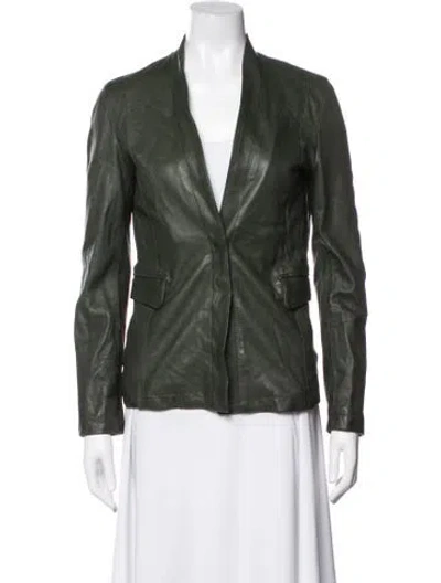 Pre-owned Giorgio Brato Leather Biker Jacket In Green