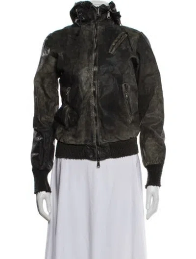 Pre-owned Giorgio Brato Leather Biker Jacket In Grey
