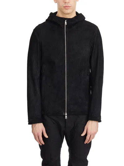 Giorgio Brato Leather Biker Jacket With Hood