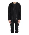 Giorgio Brato Leather Biker Jacket With Hood In Black