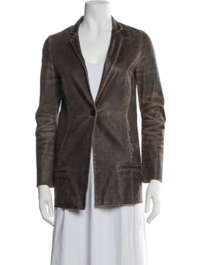Pre-owned Giorgio Brato Leather Blazer In Brown