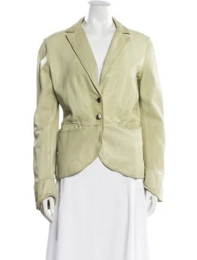 Pre-owned Giorgio Brato Leather Blazer In Green