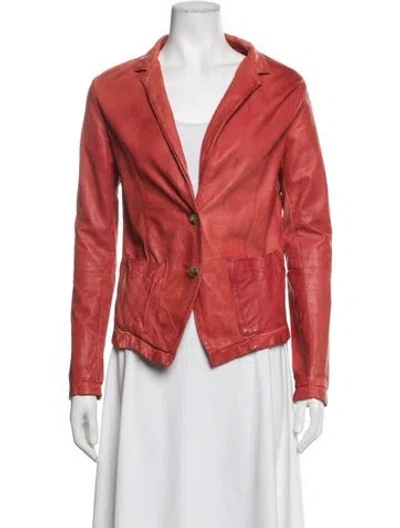 Pre-owned Giorgio Brato Leather Blazer In Orange