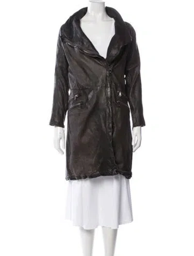 Pre-owned Giorgio Brato Leather Coat In Grey