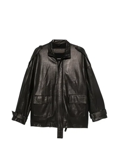 GIORGIO BRATO LEATHER EPAULETTE JACKET