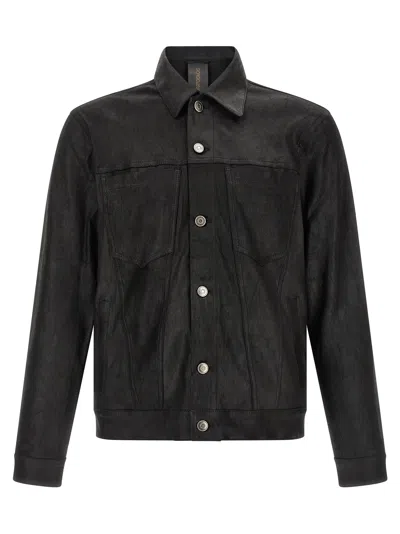 Giorgio Brato Leather Jacket In Gray