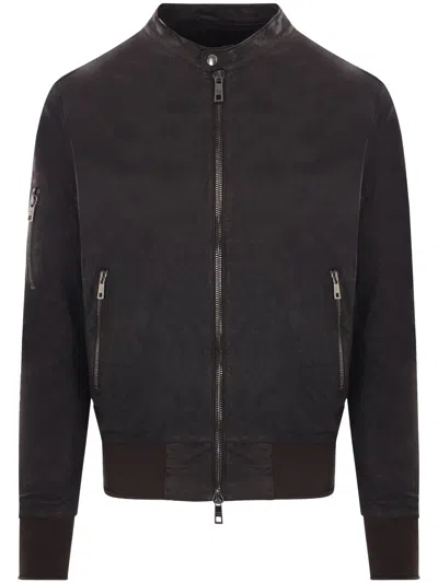 Giorgio Brato Leather Jacket In Black
